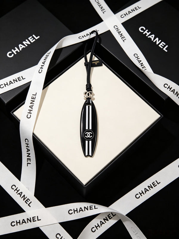 CC Surfboard-shaped Leather Cord Charm