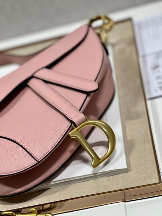 CD Saddle Bag Retro Pink in Cowhide 288170