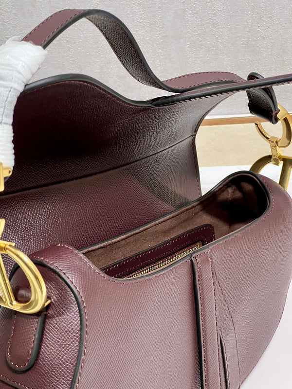 CD Saddle Bag Burgundy in Cowhide 288147