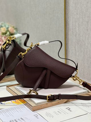 CD Saddle Bag Burgundy in Cowhide 288147