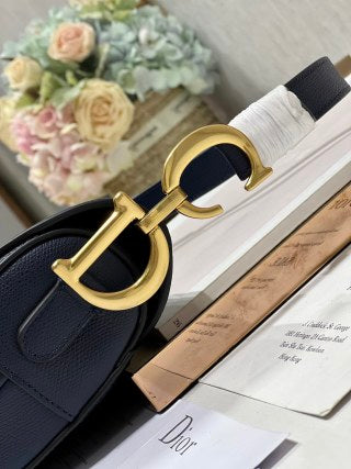 CD Saddle Bag Navy Blue in Cowhide 288165