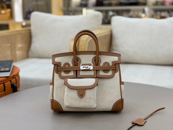 High-end HM 2026 Birkin Cargo 25cm Swift Leather Canvas