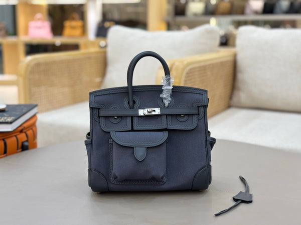 High-end HM 2026 Birkin Cargo 25cm Swift Leather Canvas