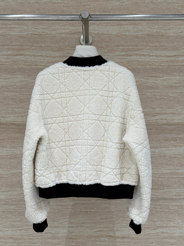Dior 2025 Shearling Coat Black and Cream Wool Leather