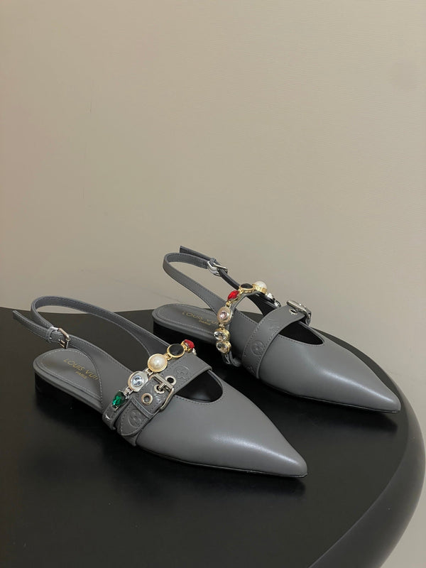 LV 2026 Vibe Slingback Flat Ballerina Cowhide 593439