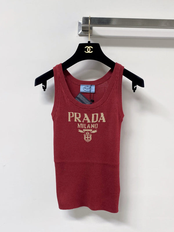 Prada Seven-Color Vest with Logo in Wool