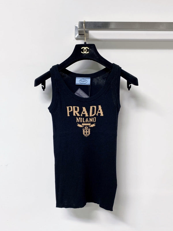 Prada Seven-Color Vest with Logo in Wool