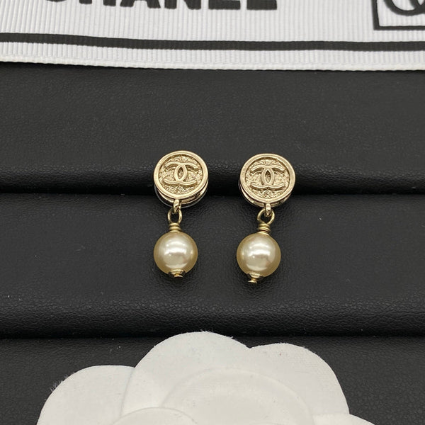 Chanel CC Pearl Earrings