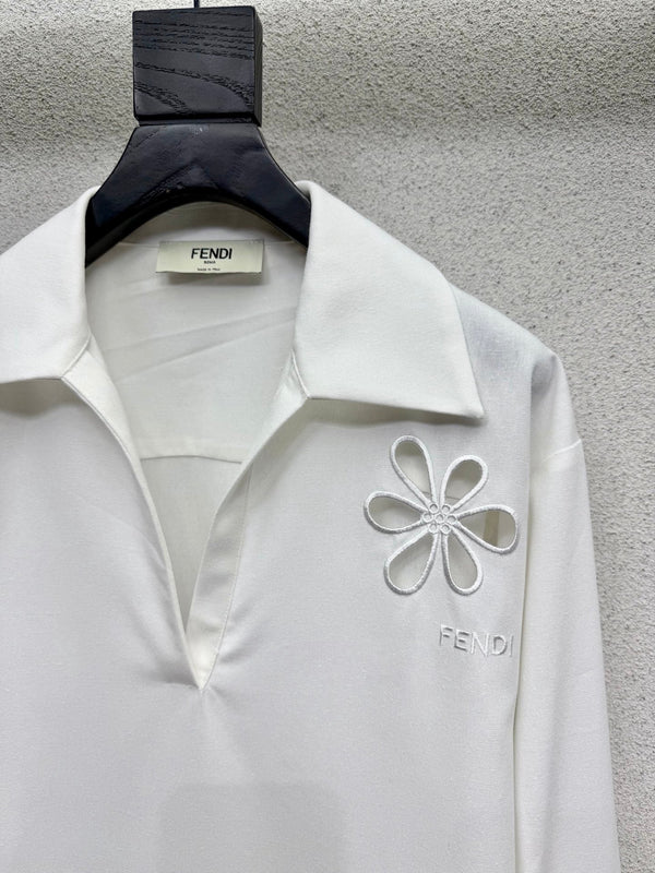 FD Embroidered Cotton Linen Shirt Set in Linen