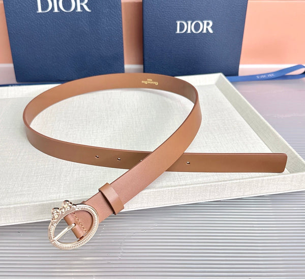 CD Médaillon Ring Buckle 2.5cm Belt Leather 209871