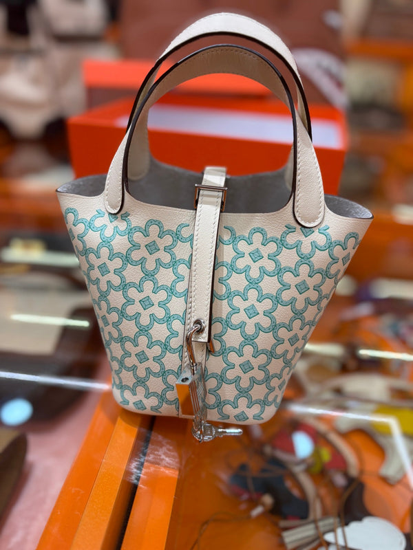 HM Lucky Daisy Micro Picotin Lock 14 Handbag Leather