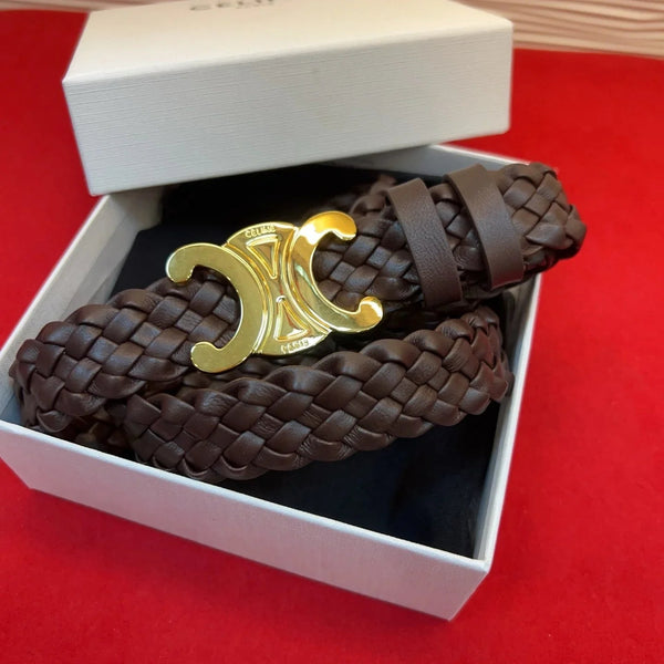 CL 2026 Arc de Triomphe Belt 3.0cm Braided Leather