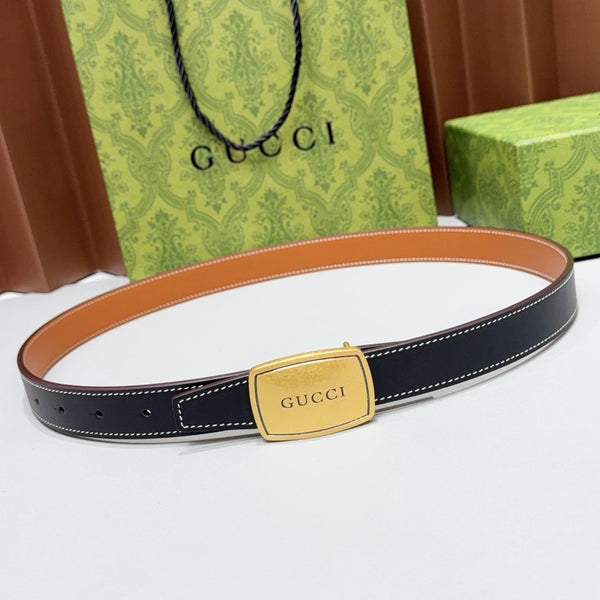 GG Reversible 2.5cm Belt Leather 213050