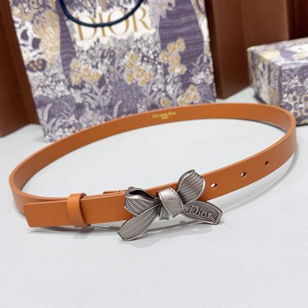 CD 2026 Bow Belt 2.0cm Leather GHW 213325