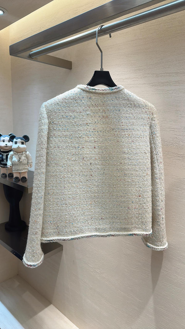 CC Cropped Jacket Cream Tweed 415608