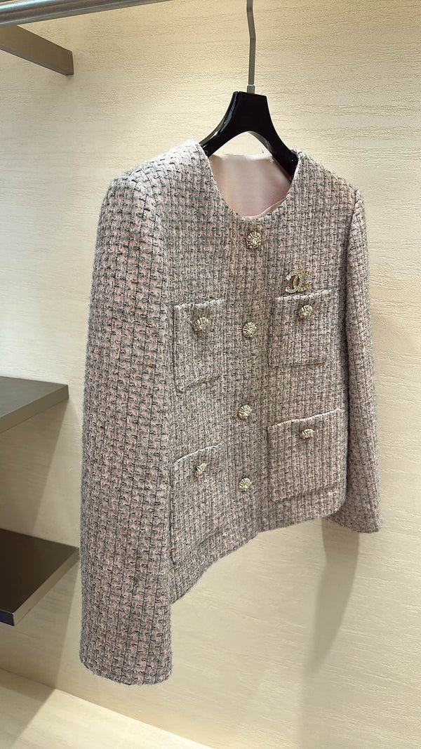 CC Jacket Dusty Pink Multicolor Tweed 415650
