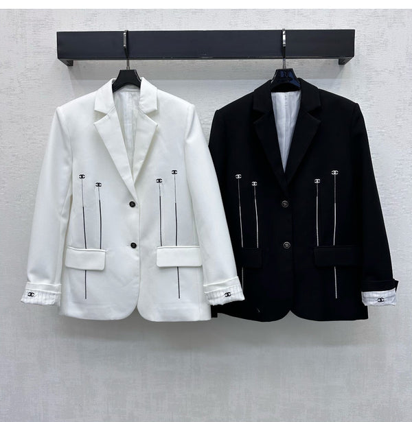 CC 26s Embroidered And Beaded Suit Jacket Polyester 422607