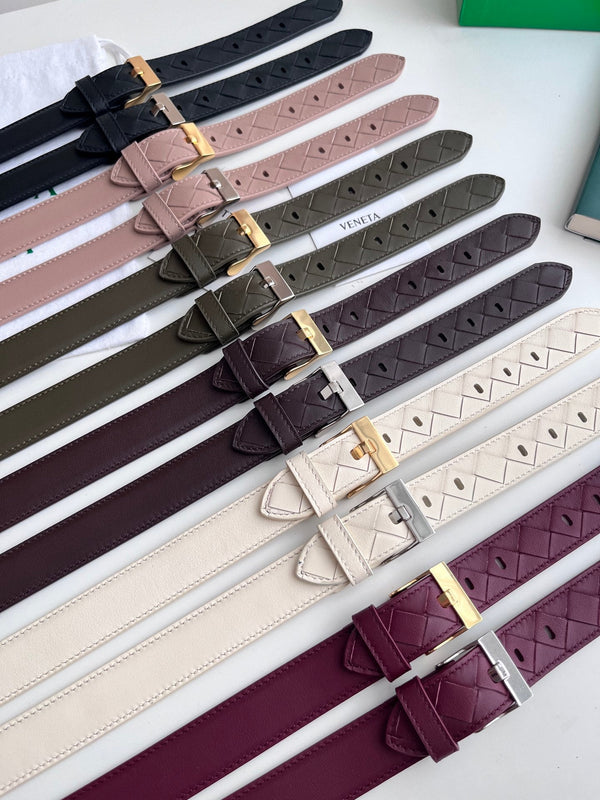 BV Large Watch Belt 2.5CM Barolo Intrecciato Leather 216380