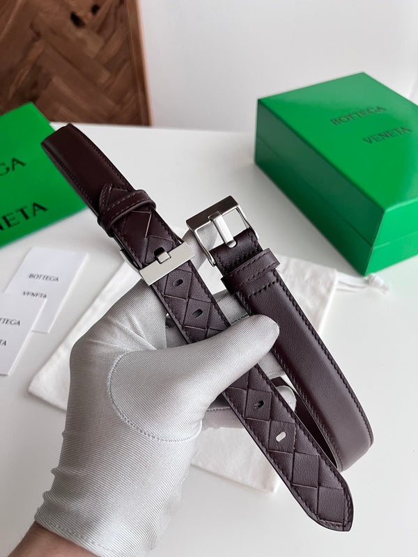 BV Large Watch Belt 2.5CM Barolo Intrecciato Leather 216380