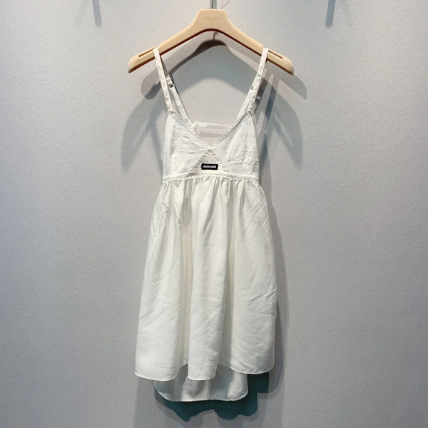 Miu 2026 Slip Dress White Cotton 400365