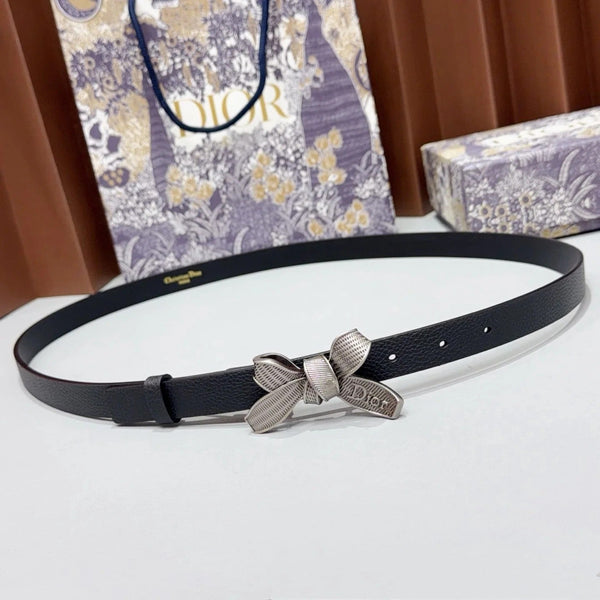 CD 2026 Bow Belt 2.0cm Grain Cowhide