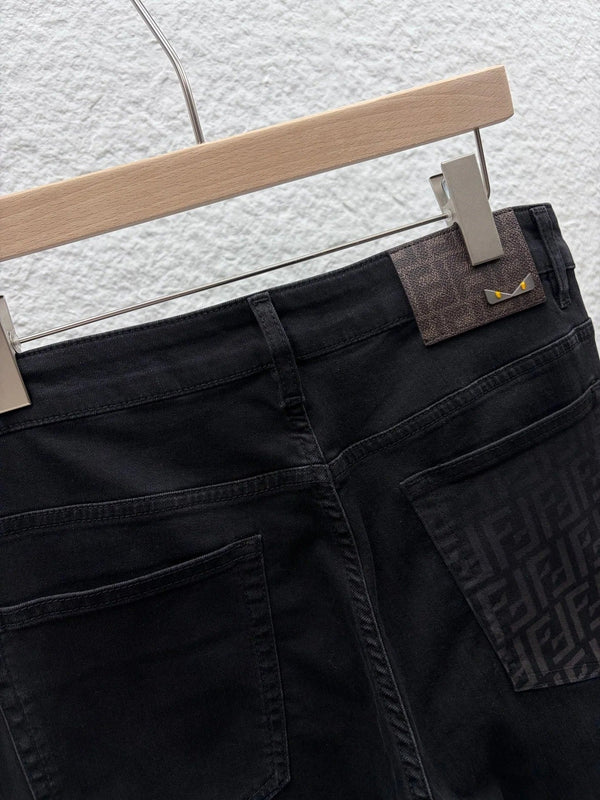 FF 2026 Men's Jeans Black Brown Monogram Denim 738165