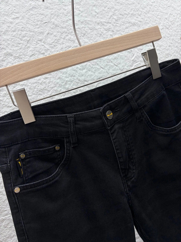 FF 2026 Men's Jeans Black Brown Monogram Denim 738165