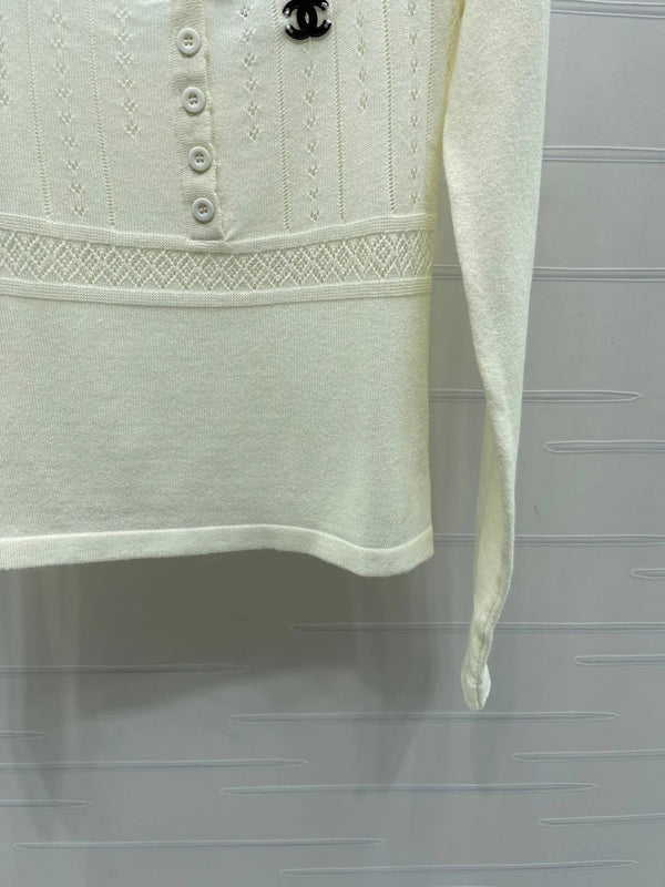Chanel 2026 Square Knit Long-sleeved Top Wool 292169