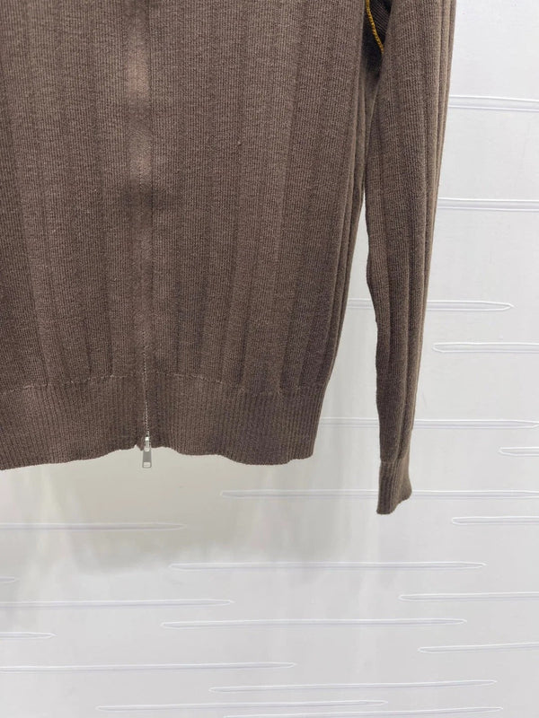 Miu 2026 Vertical Ribbed Knit Cardigan Wool 417648