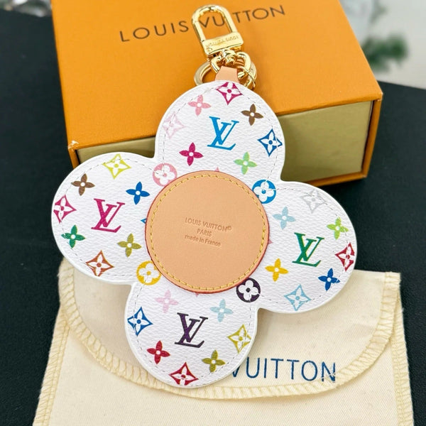 LV x TM Vivienne Head Bag Charm in Monogram Multicolor White Canvas