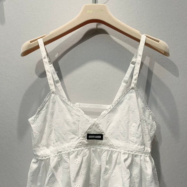 Miu 2026 Tank Top White Cotton 400379