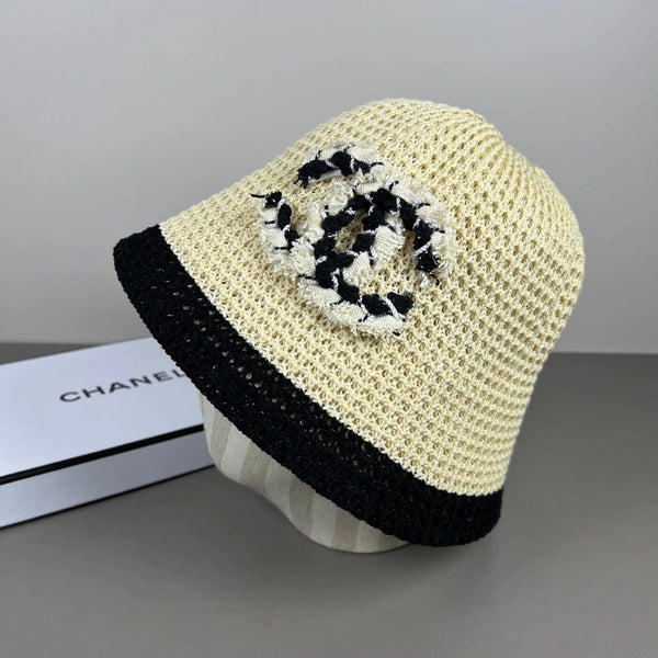 Chanel Knitted Lace Bucket Hat Wool 237353