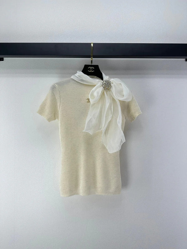 CC 2026 Bow Tie Short-Sleeve Shirt Viscose 361048