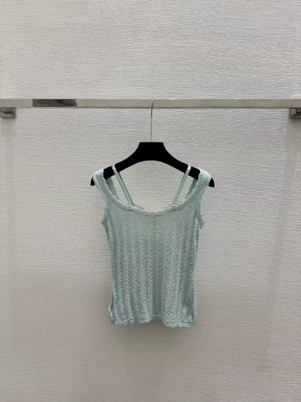 CC 2026 Crop Top Mint Green mix White Cotton