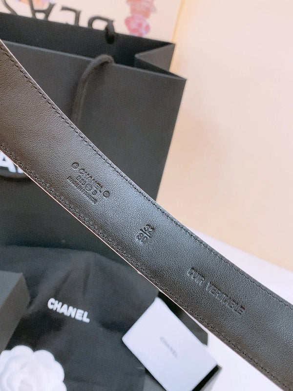 CC 2026 Quilted CC Buckle Belt 30mm Lambskin