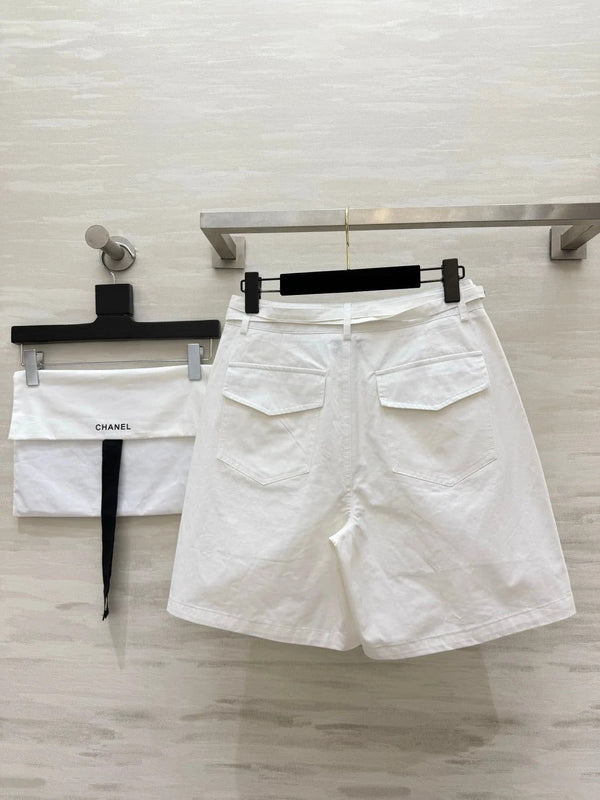 CC 2026 Cargo Shorts White Red Cotton 414225