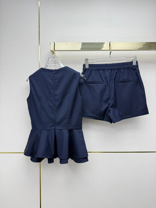 CD 2026 Sleeveless Top + Shorts Set Polyester 400190