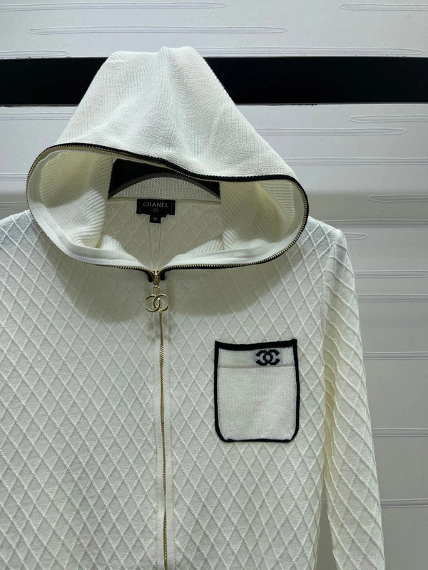 Chanel 2026 Hooded Knit Cardigan Wool 790127