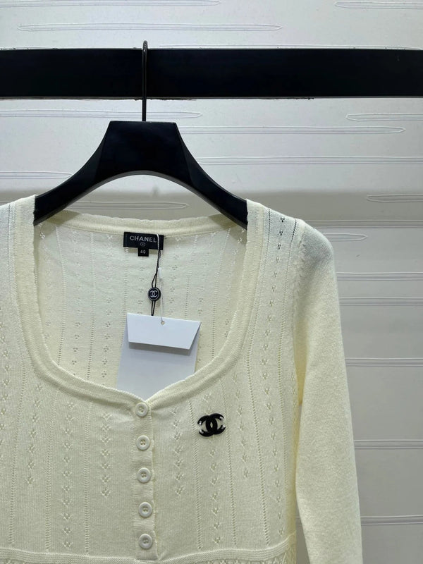 Chanel 2026 Square Knit Long-sleeved Top Wool 292169
