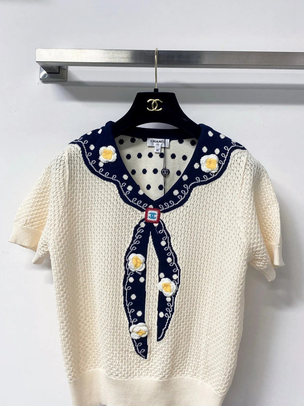 CC 2026 Striking Blue Sailor Short-Sleeve Shirt Cream Wool 650953