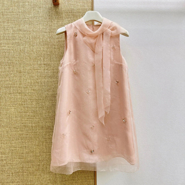 Miu 2026 Sleeveless Dress Voile 645313
