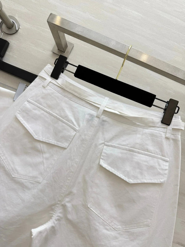 CC 2026 Cargo Shorts White Red Cotton 414225