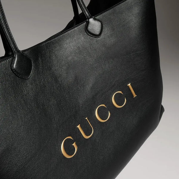 GG 2026 NY Large Tote Bag 43cm Black Canvas Leather