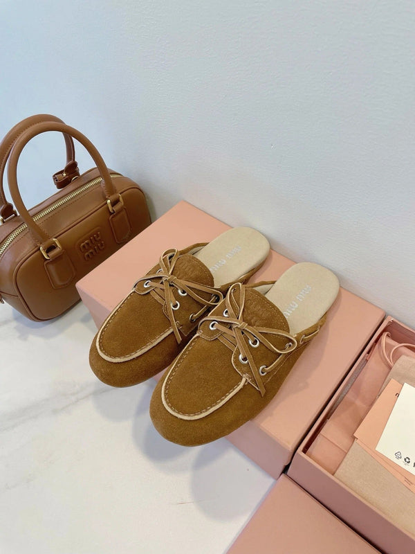 Miu 2026 Distressed Mule Suede Calfskin 941763