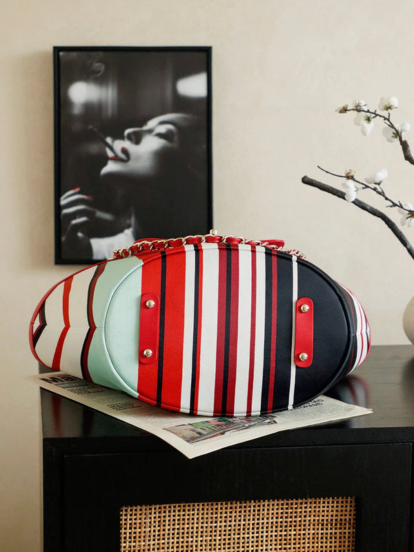 CC 2026 Bag 54cm Red Mix Colors Canvas Leather