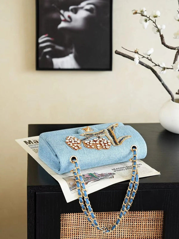 CC 2026 Classic 11.12 Bag 25.5cm Denim Leather