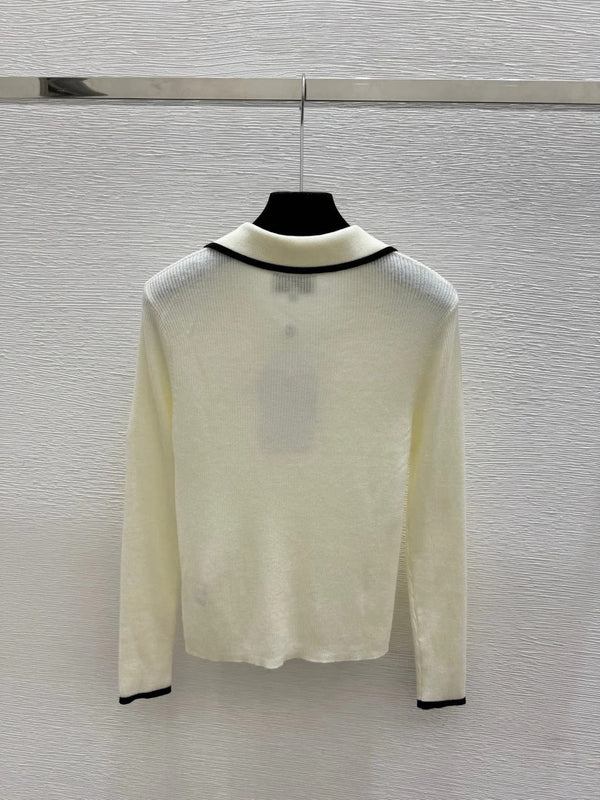 Chanel 2026 Long-sleeved Knitted Polo Shirt Wool 244648