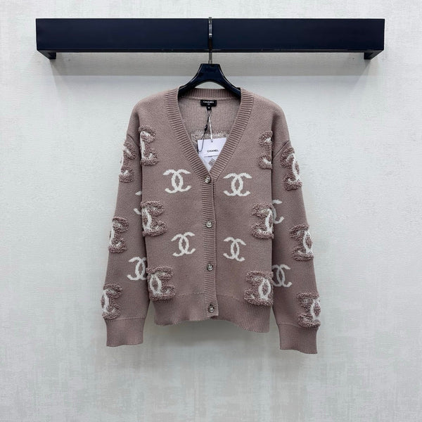 CC 2026 Jacquard Long-Sleeve Knit Cardigan Wool 418685