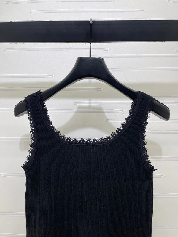 CC 2026 Lace-Trimmed Knit Vest Wool 771015