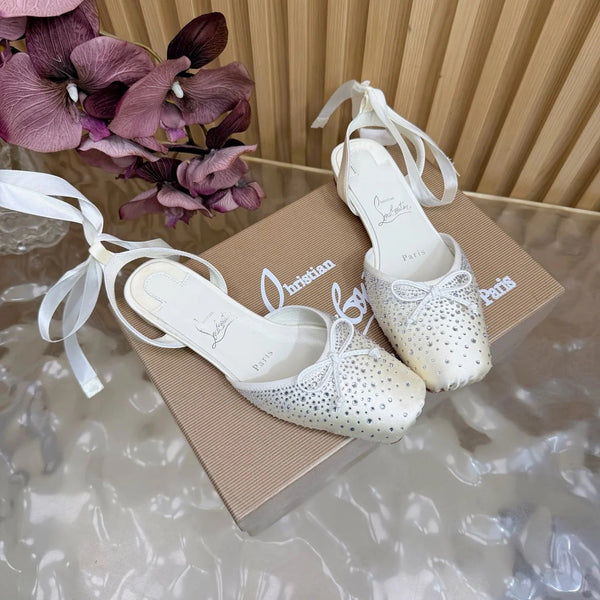 CL Sweetie Jane Strass Ballerina Flat Strass Silk Leather 853096